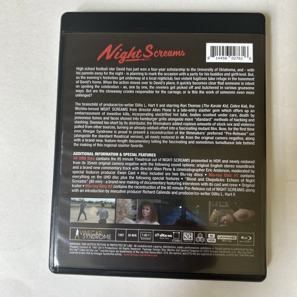 Vinegar Syndrome 4K Ultra HD Night Screams-slipcover-widescreen-xtra feature-80s - Picture 5 of 7